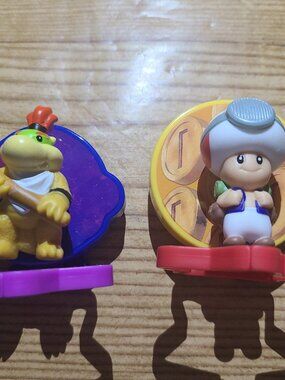 Toad and Bowser Jr Super Mario Galaxy X McDonalds keychain figures lot (X2)